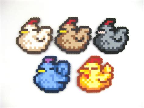 Sleepy Stardew Valley Chicken Perler Pixel Art with Magnet - Etsy Canada