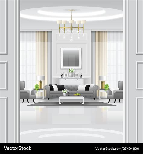 Luxury living room interior background Royalty Free Vector