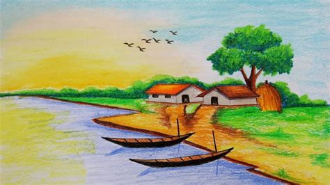 Village Scenery Drawing at GetDrawings | Free download