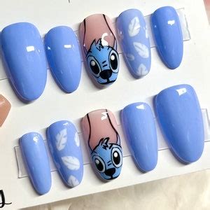 Disney Stitch Stick on Nails Disney Nails Disney Press on - Etsy