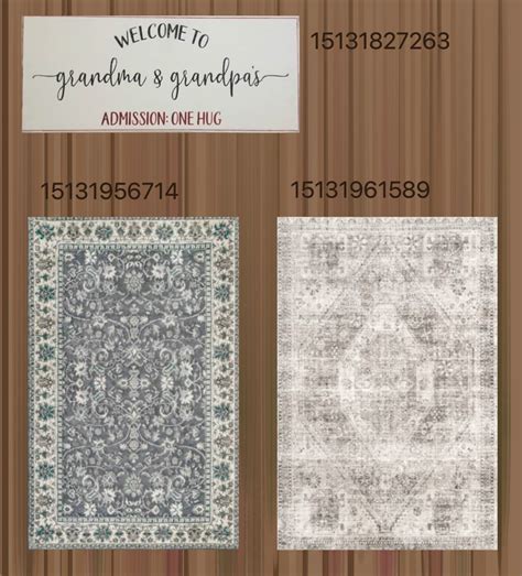 Grandmas home roblox decals rugs decal bloxburg | Bloxburg decals codes ...