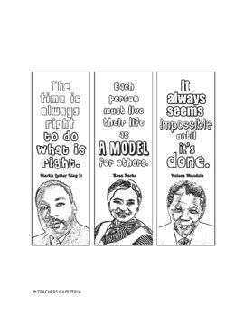 Black History Month Heroes - Coloring Bookmarks by Teachers Cafeteria