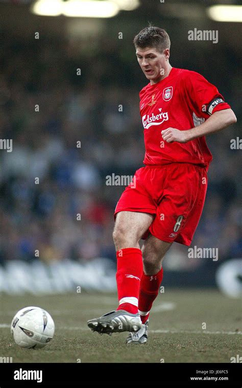 STEVEN GERRARD, LIVERPOOL FC, CARLING CUP FINAL 2005, 2005 Stock Photo ...