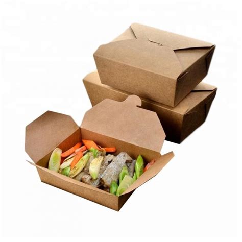 Brown Snack Cardboard Food Boxes , Cardboard Takeaway Food Boxes