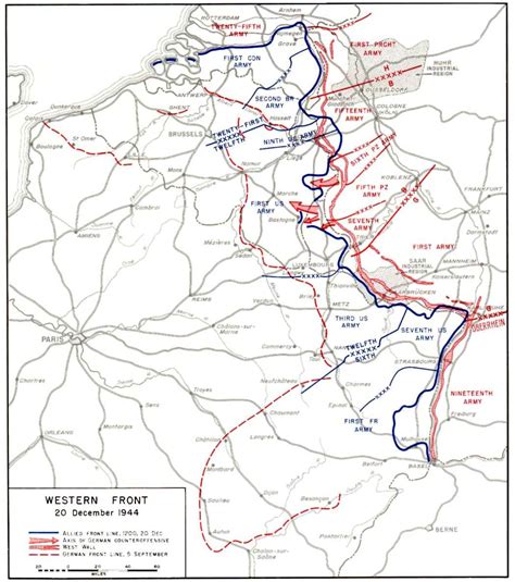 [Map] Map depicting the western front of the European War, 20 Dec 1944 | World War II Database