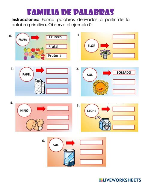 Familia de palabras activity for Tercer grado | Familia de palabras, Actividades para primaria ...