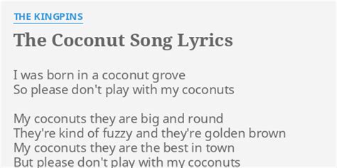 Coconut Song Lyrics - Sites De Rencontre Étrange