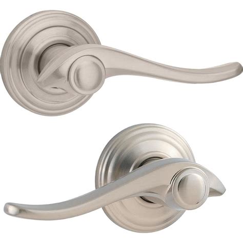 Kwikset Avalon Satin Nickel Universal Passage Door Handle at Lowes.com