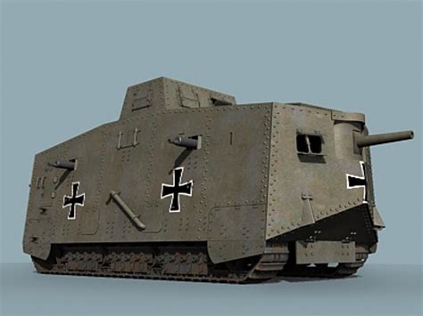 Wwi German Tank A7v 3d Model