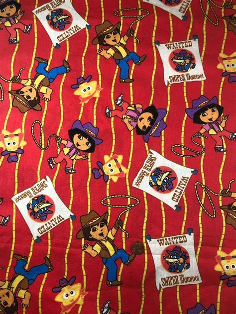 2004 Dora the Explorer Diego and Swiper 1/2 Yard Western - Etsy | Dora ...