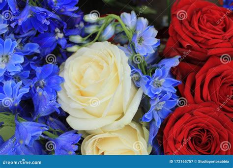 Red White and Blue Wedding Flowers Stock Image - Image of flower, rose ...