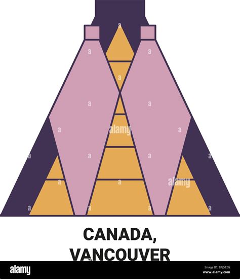 Canada, Vancouver travel landmark vector illustration Stock Vector ...