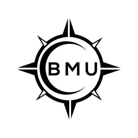 BMU abstract technology circle setting logo design on white background. BMU creative initials ...