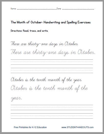 Practice Writing The Word October Coloring Page Cursi - vrogue.co