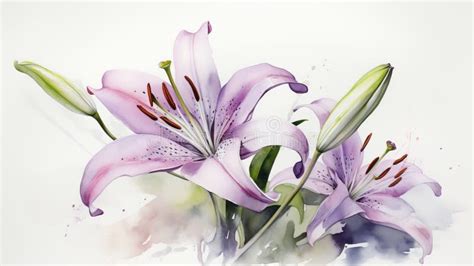 White Lily Painting Watercolour Stock Illustrations – 439 White Lily Painting Watercolour Stock ...