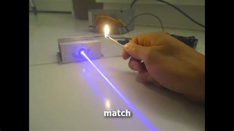 Ridiculously Powerful Near UV Laser Burning Stuff! Class IV @ 405nm - YouTube