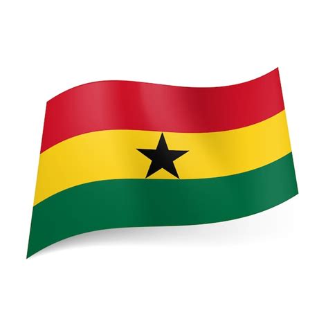 Premium Vector | National flag of Ghana red yellow and green horizontal ...