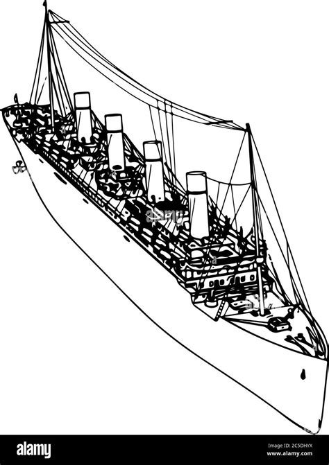 sketch of ship titanic vector on a white background Stock Vector Image ...