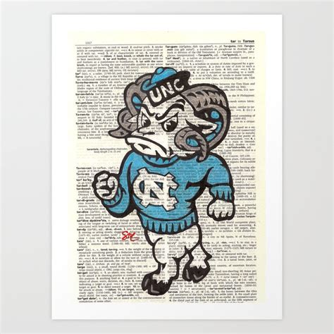 UNC Ram Art Print by Stephanie Casanova | Society6