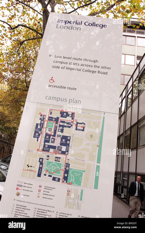 London Imperial College London map of the campus site map plan in South ...