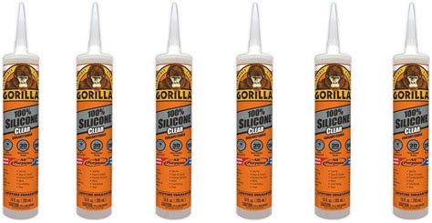 Gorilla Clear 100 Percent Silicone Sealant Caulk, Waterproof and Mold ...