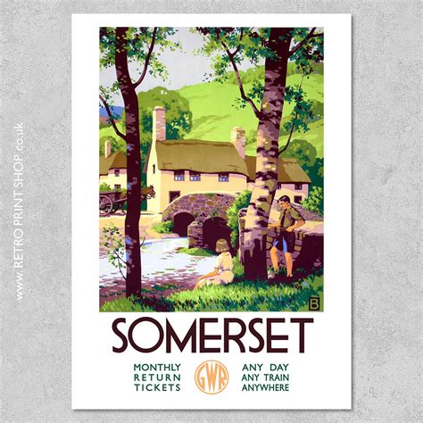 GWR Somerset Poster - Vintage Railway Posters, Retro Print Shop