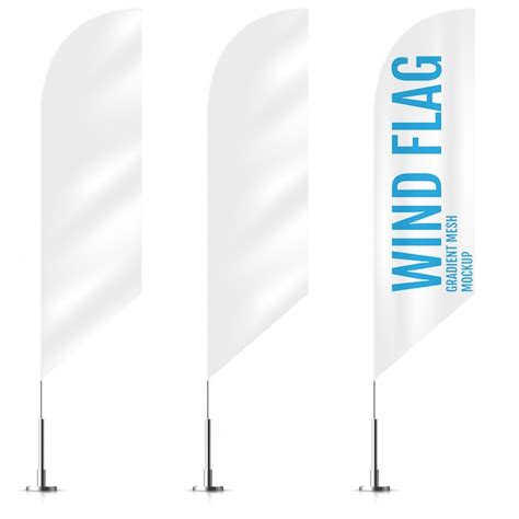 Premium Vector | White textile wind banner flags