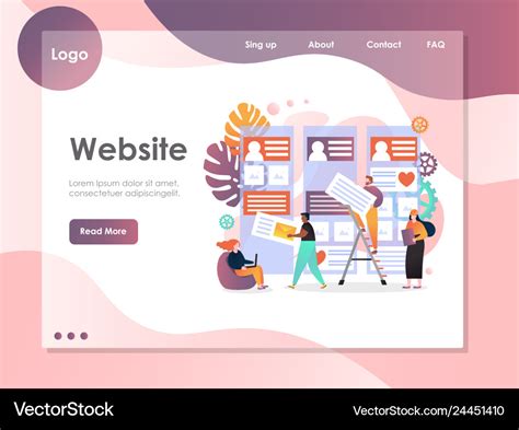 Web services website landing page design Vector Image