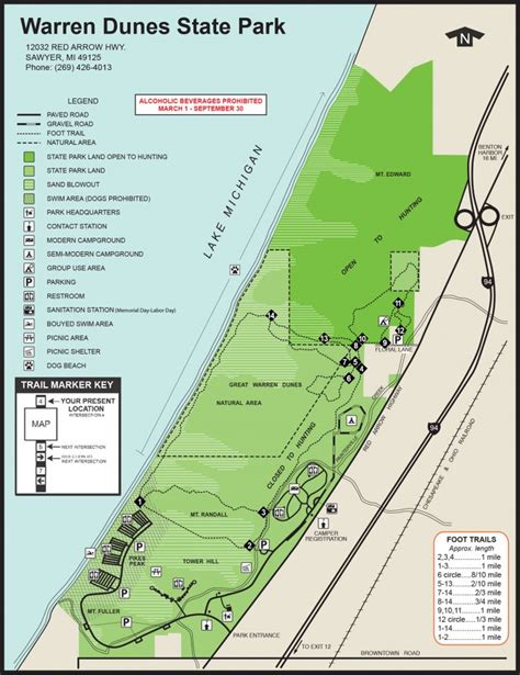 Warren Dunes State Park Campground Map - Map Of Big Island Hawaii