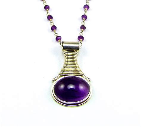 Sterling Silver Amethyst Pendant & Chain N772 - Etsy