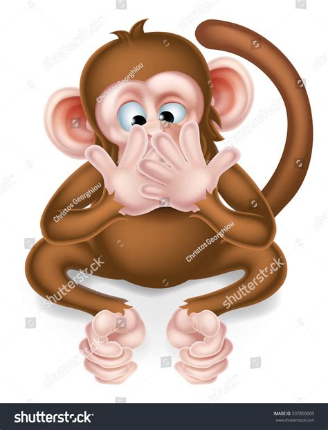 Speak No Evil Cartoon Wise Monkey Stock Vector (Royalty Free) 337856009 | Shutterstock