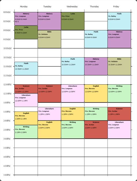 Online Weekly Class Scheduling Template...I Used the Free College Schedule Maker...Watch his Yo ...