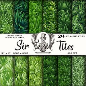 Seamless Pattern Wallpaper Grass Seamless Design for Digital Products 24 Seamless Images ...