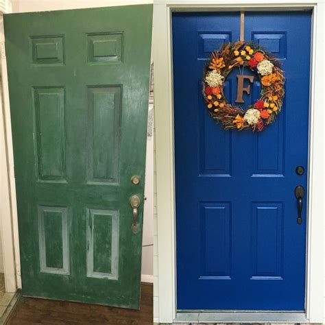 Repainted steel door with the color Commodore blue- Sherwin Williams ...