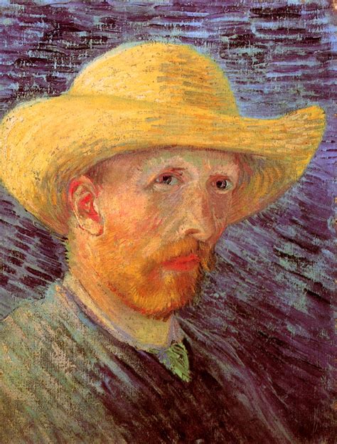 Self-Portrait with Straw Hat, 1887 - Vincent van Gogh - WikiArt.org