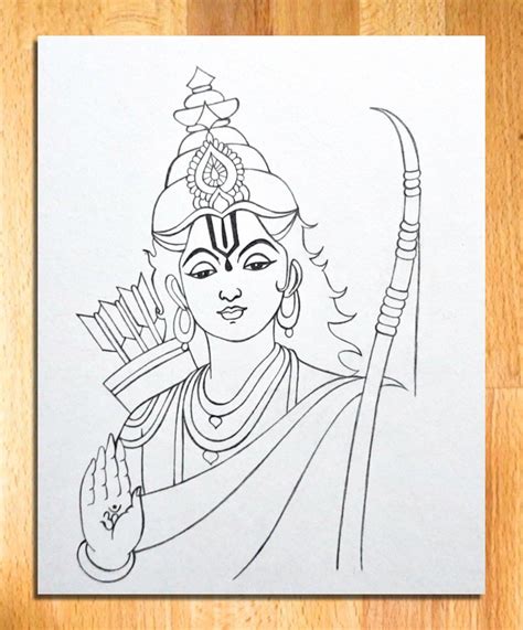 Shree Ram Drawing Easy | Lord Rama Line Art | Pencil Sketch for ...