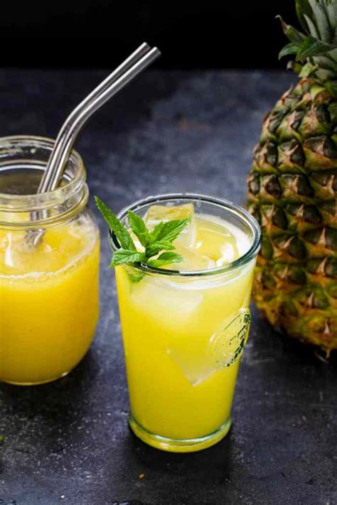 Fresh Pineapple Juice Recipe - Sandhya's Kitchen