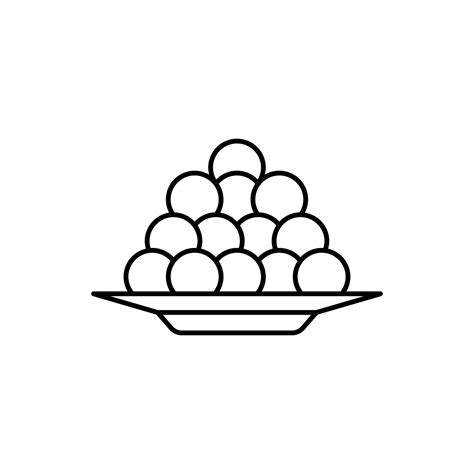 Laddu, Diwali, plate vector icon 22570263 Vector Art at Vecteezy