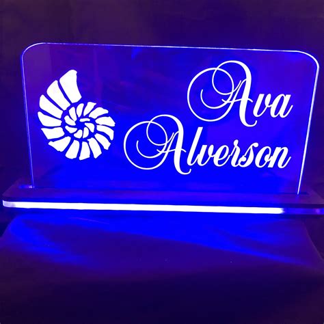 Custom LED Edge Lighted Acrylic Laser Engraved and Cut Sign 6"x6" or 8 ...