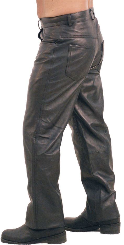 5 Pocket Lambskin Leather Pants for Men #MP591L - Jamin Leather®