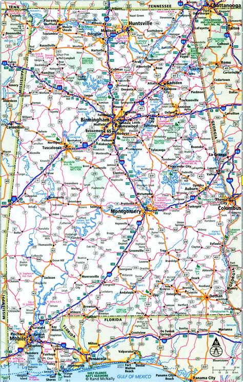 Alabama interstate highways map I-10 I-20 I-22 I-59 I-65 I-85 road state free county - free