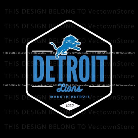 Detroit Lions Made In Detroit 1929 Logo SVG