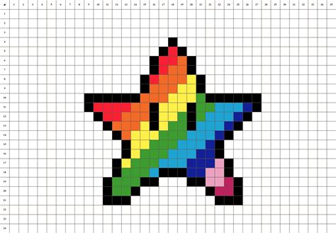 Étoile Arc en Ciel - Pixel Art - fond blanc