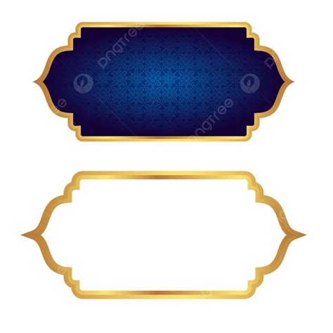 Title Box Clipart Transparent PNG Hd, Luxury Golden Islamic Banner Set Title Frame Png ...