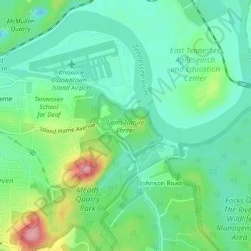 Ijams Nature Center topographic map, elevation, terrain