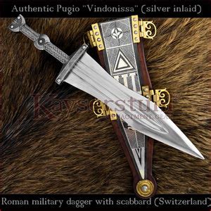 Authentic replica - Pugio "Vindonissa" (real silver inlaid Roman dagge – Kayserstuhl Reenactment ...