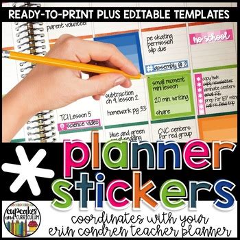 Teacher Planner Stickers by Cupcakes n Curriculum | TpT