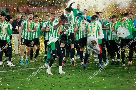 Real Betis Players Celebrating Victory Trophy Editorial Stock Photo ...