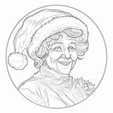 Mrs Santa Claus Coloring Pages  Mimi Panda sketch template