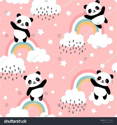 Panda Seamless Pattern Background, Panda bonito: vetor stock (livre de ...